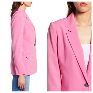 Halogen Hot Pink Barbiecore Single Button Blazer - XS